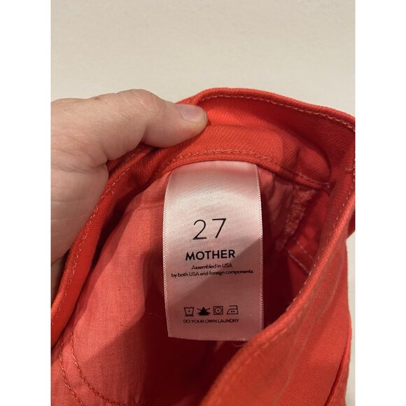 Mother Jeans Womens 27 Red The Stunner Ankle Fray Play Date Cropped Raw Hem - Picture 6 of 7